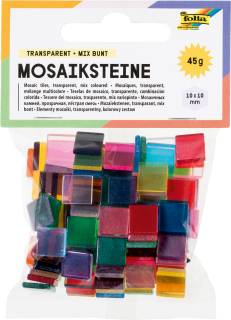 Mozaikové kamínky průhledné 10x10mm 190 kusů 