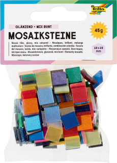 Mozaikové kamínky lesklé - 10 x 10 mm - 190 kusů