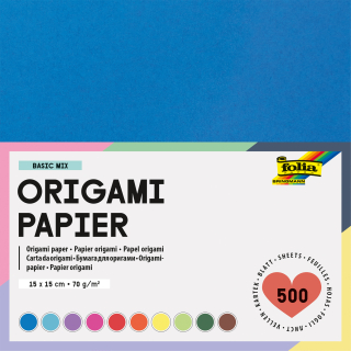 Origami papír - 15 x 15 cm - 500 archů v 10 barvách